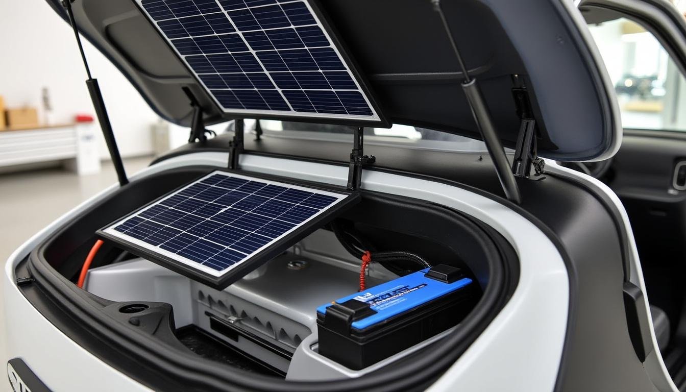 découvrez notre service d'installation de plaques photovoltaïques amovibles sous capot, spécialement conçues pour optimiser l'alimentation de votre batterie auxiliaire. profitez d'une énergie solaire innovante et pratique, idéale pour vos aventures en plein air.