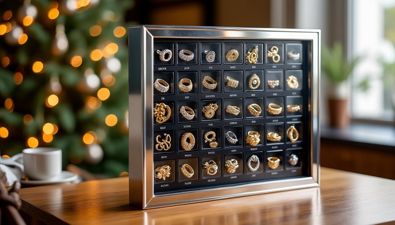 découvrez notre calendrier de l'avent 2026 avec des bijoux en acier inoxydable, parfait pour offrir des surprises élégantes chaque jour avant noël.