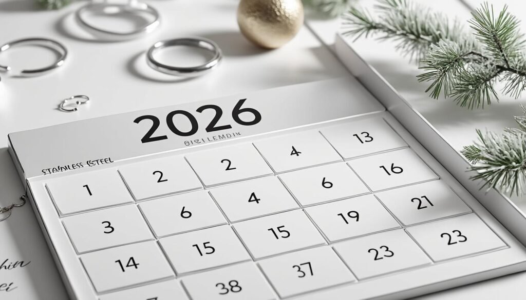 découvrez notre calendrier de l'avent 2026 avec des bijoux en acier inoxydable élégants. offrez-vous 24 surprises quotidiennes pour un noël scintillant et tendance.