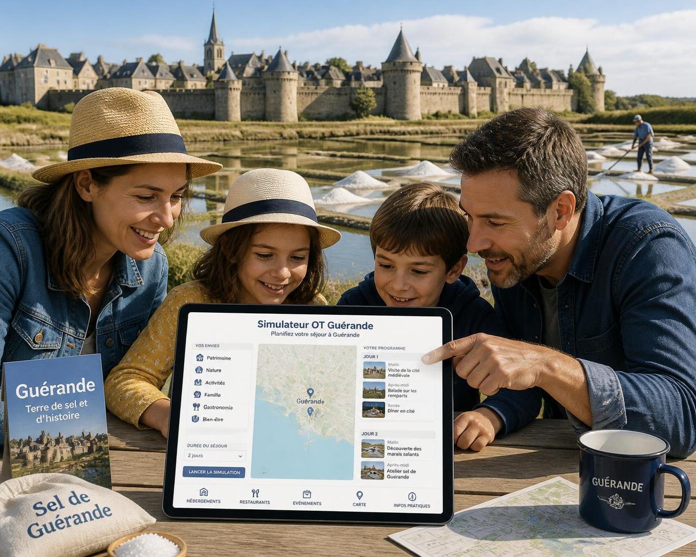 estimez facilement et rapidement vos activités touristiques grâce au simulateur en ligne de l'office de tourisme de guérande. planifiez votre visite et découvrez tout ce que guérande a à offrir.